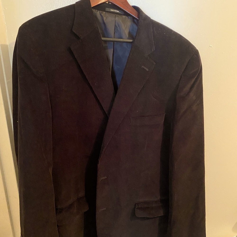 Black Mens blazer from macys. Size 48. Worn but still in good condition.